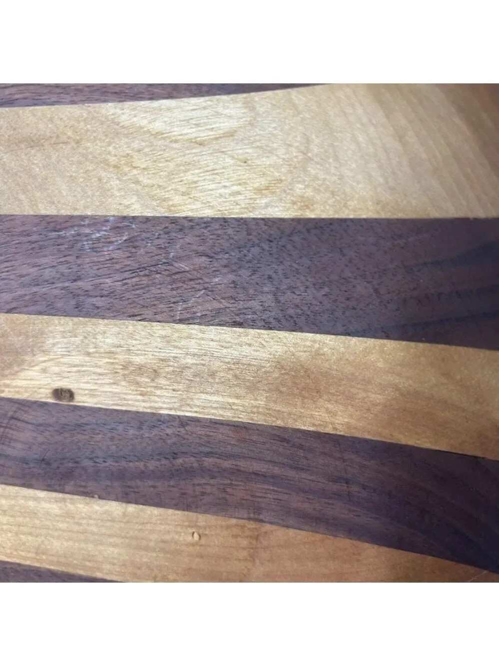 Handmade Wood Cheese Platter Black Walnut Maple 11” Diameter